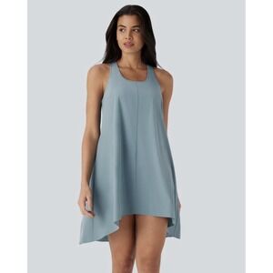 Halara Breezeful Racerback High Midi Dress size XS Stone Blue High Low Flowy